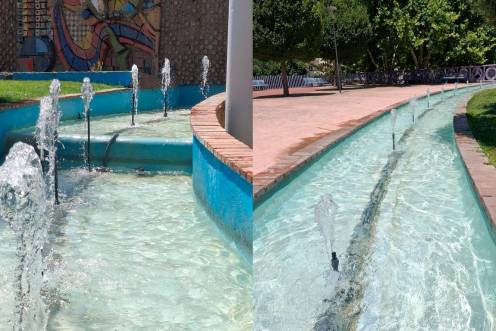 <i>Toberas de los canales de la fuente de la cúpula del parque Bulevar. / Ayuntamiento de Jaén. </i>