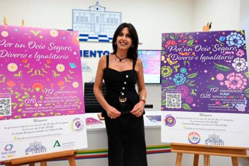 <i>la concejala-delegada de Igualdad y Diversidad, Mamen Muñoz, en la presentación de la campaña que el Ayuntamiento desarrollará durante la Real Feria y Fiestas de San Agustín 2026. / Ayuntamiento de Linares. </i>