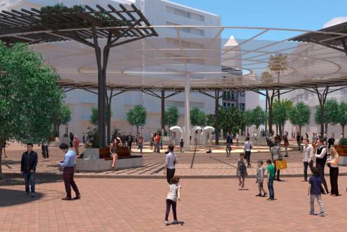 <i>Así quedará la nueva Plaza de la Constitución, un espacio sin obstáculos, diáfano y con más zonas de sombra concebido para la convivencia.</i>