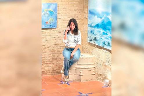 <i>La artista Esther Miranda, autora de “Jardín Interior”.</i>