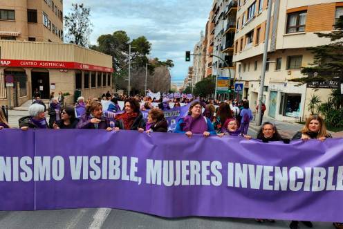 <i>Cabecera de la manifestación del 8M. / Europa Press. </i>