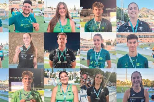 <i>Quince medallas del Unicaja Jaén Paraíso Interior en el Campeonato de Andalucía de atletismo.</i>