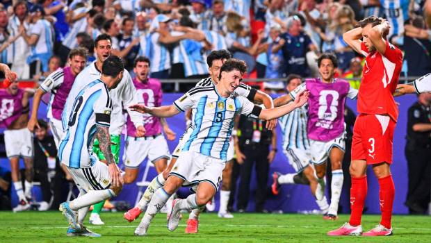 <i>Julián Álvarez celebrando el gol que anotó. / Europa Press. </i>