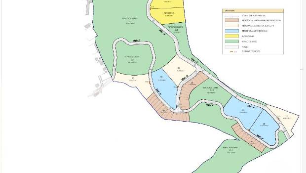 <i>Plano del Plan Parcial para desarrollo vivienda en Cerro Moreno, entre Puente Tablas y Cerro Molina. / Ayuntamiento de Jaén.</i>