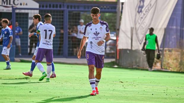 <i>David Serrano, en el partido disputado en Linares. / Miranda López / Real Jaén.</i>