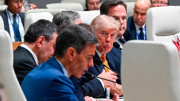 <i>Donald Trump y Pedro Sánchez.</i>