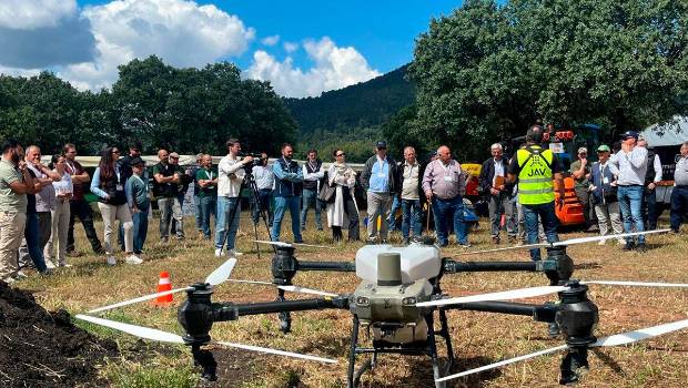 <i>Imagen de la demostración del uso de drones. / Europa Press.</i>