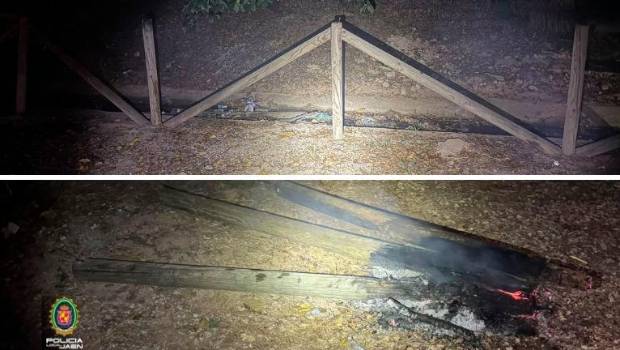 <i>Mobiliario destrozado para hacer una lumbre. / Ayuntamiento de Jaén.</i>