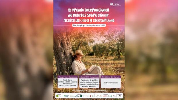 <i>Cartel del IX Premio Internacional de Relatos sobre Olivar, Aceite de Oliva y Oleoturismo. / Europa Press. </i>