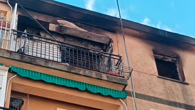 <i>Estado en el que quedó el piso, situado en la cuarta planta. / F. Gaitán / Diario JAÉN.</i>