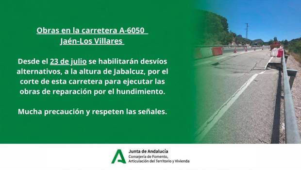 <i>Anuncio de obras en la A-6050. / Junta de Andalucía. </i>