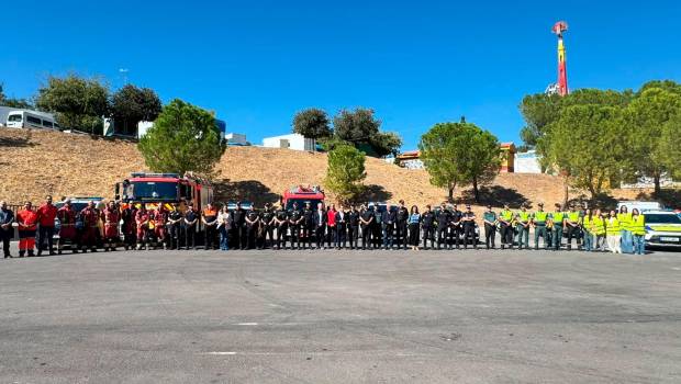 <i>Dispositivo de seguridad de la Feria San Lucas 2026. / Ayuntamiento de Jaén.</i>