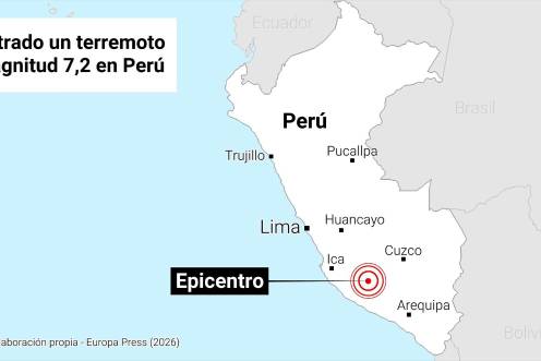 <i>Mapa del terremoto en Perú. / Europa Press. </i>