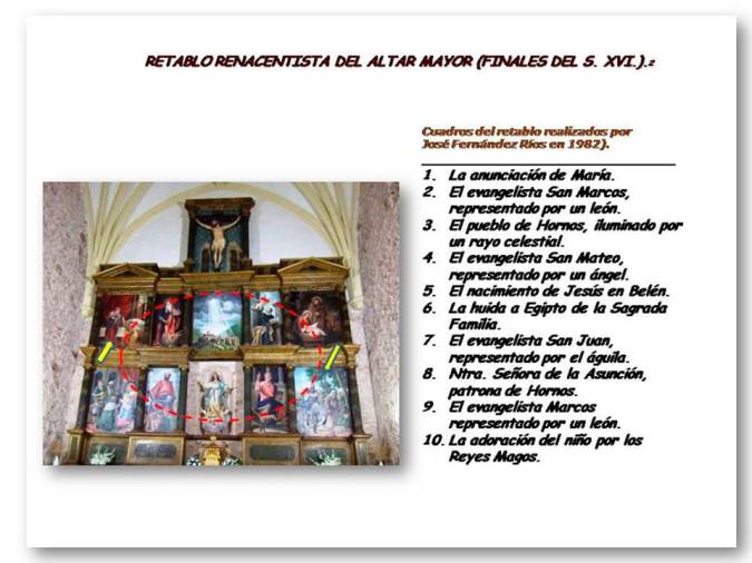<i>Retablo de la iglesia parroquial “Ntra. Señora de la Asunción” de Hornos de Segura.</i>