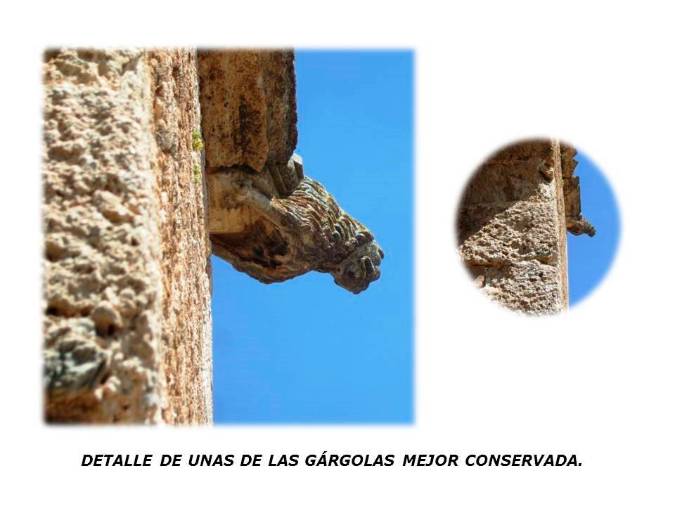 <i>Detalle de las gárgolas de la techumbre del campanario.</i>