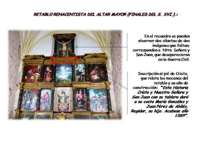 <i>Retablo renacentista del altar mayor.</i>