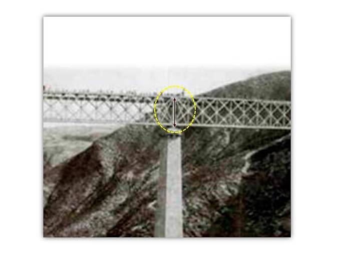 <i>Vista de la viga original de doble celosía del tablero del viaducto </i>