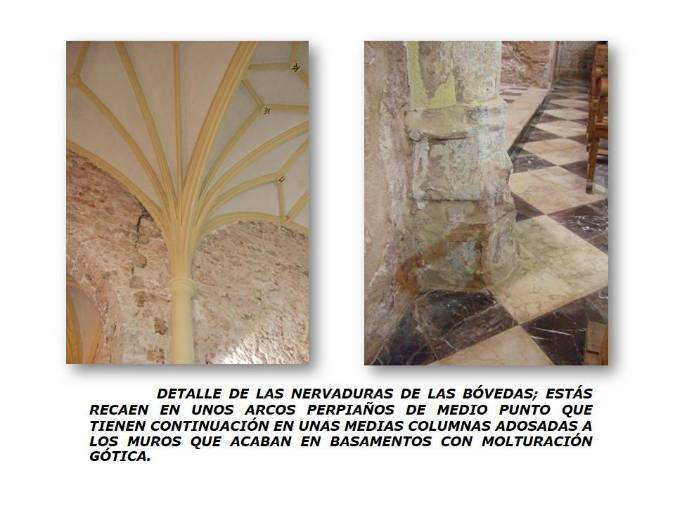 <i>Detalle de las nervaduras y columnas. </i>