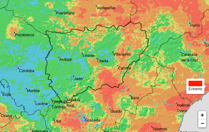 <i>Mapa del riesgo de incendios forestales. / Agencia Estatal de Meteorología. </i>