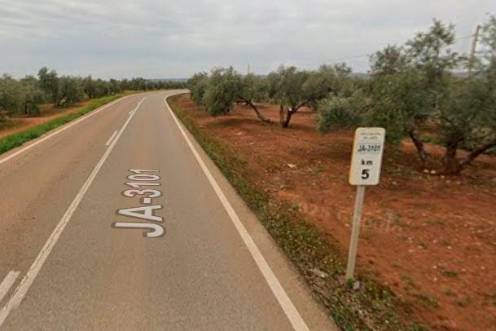 <i>Kilómetro 5 de la JA-3101, carretera que une Torreblascopedro con Campillo del Río, lugar próximo al olivar donde han encontrado el cuerpo sin vida de la mujer. / Google Maps.</i>
