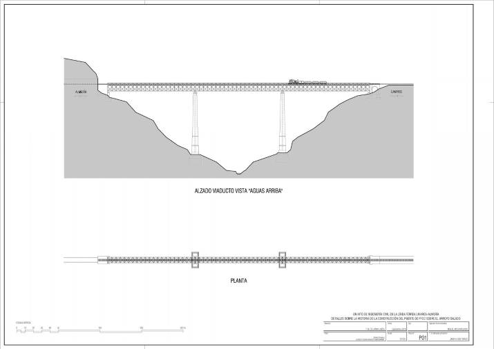 <i>Alzado viaducto con el tablero actual. Vista “aguas arriba”. </i>