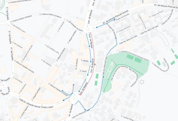 $!<i>Mapa de la zona afectada por el corte de tráfico. / Ayuntamiento de Jaén.</i>