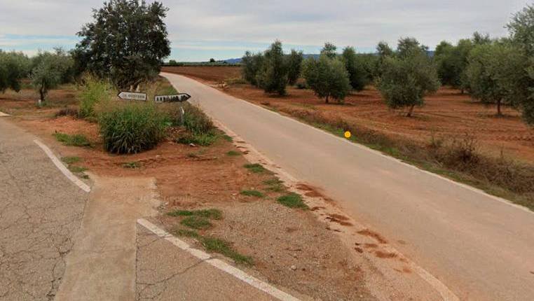 <i>Captura desde Google Maps de un cruce desde la carretera JA-2321 hacia la Quintería.</i>