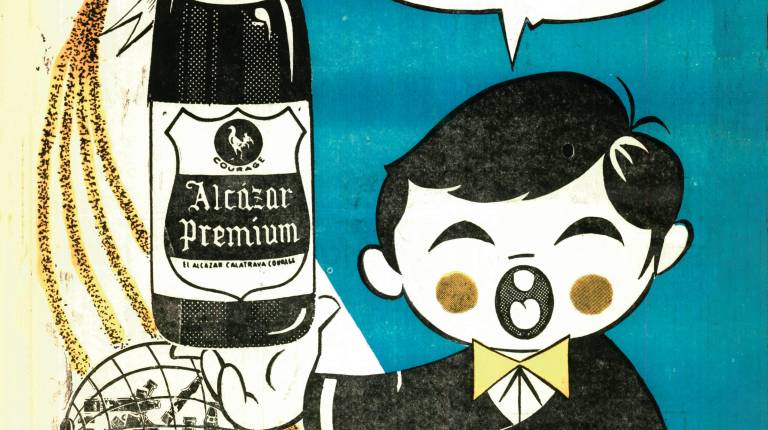 <i>Cartel antiguo de Cerveza Alcázar.</i>
