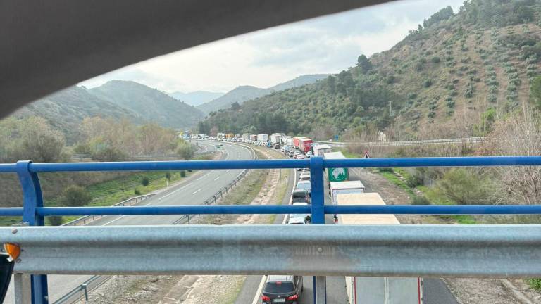 Retenciones en la A-44, a la altura de Carchelejo, por el incendio de un camión, sin heridos