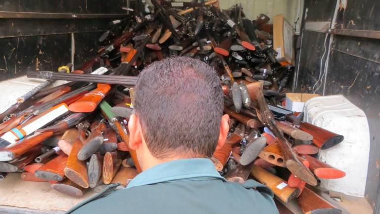 La Guardia Civil destruye unas 1.900 armas en 2018