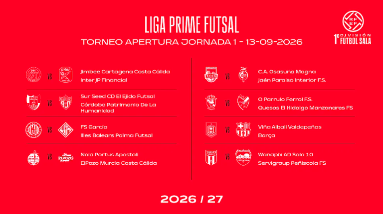 El Jaén Paraíso Interior abrirá la temporada en la pista de Osasuna Magna en el Torneo Apertura
