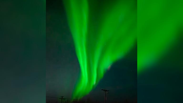 <i>Aurora boreal en el cielo de Alaska. </i>
