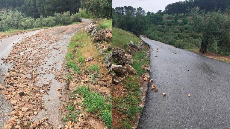 La borrasca causa daños en calles, vías rurales y edificios en Jamilena