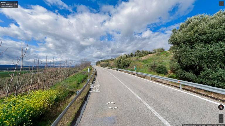 Kilómetro 2 de la A-6075 (sentido Espeluy). / Google Maps.