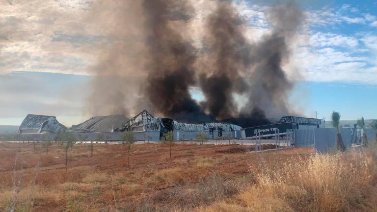 Un incendio en Lopera arrasa casi por completo una fábrica
