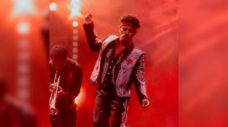 <i>Bruno Mars en su concierto en Madrid. / @brunomars</i>
