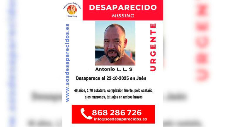 Desaparecido un hombre de 46 años en Jaén
