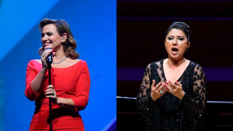 Ainhoa Arteta y Montserrat Martí Caballé, este viernes, en el Festival de Otoño de Jaén