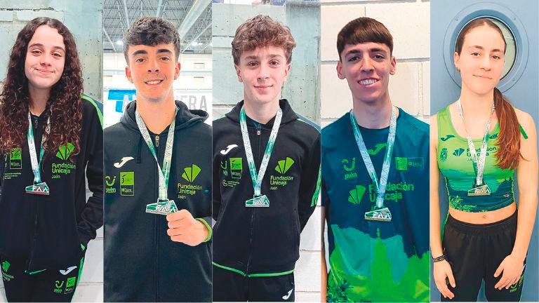 El Unicaja Jaén obtiene cinco medallas en el Campeonato de Andalucía sub 18 y 16