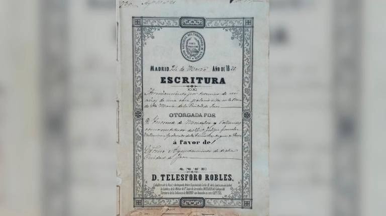 <i>Contrato de arrendamiento de la Casa Palacio a favor del Ayuntamiento de Jaén (1876). / Ayuntamiento de Jaén. </i>
