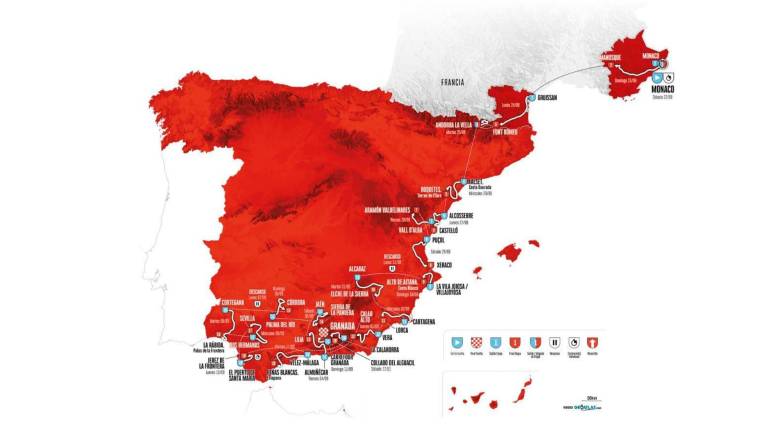 <i>Recorrido completo de La Vuelta Ciclista a España 2026. / La Vuelta. </i>