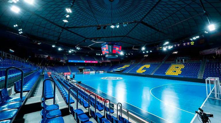 <i>Palau Blaugrana de Barcelona, que acogerá los días 5 y 6 de septiembre la Supercopa de España. / RFEF.</i>