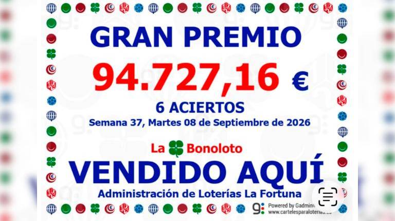 <i>Boleto ganador de la administración de Lotería de la calle San Clemente, en Jaén.</i>