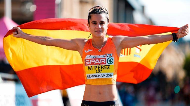 <i>María Pérez se proclama campeona de Europa de media maratón con una nueva plusmarca mundial. / Europa Press. </i>