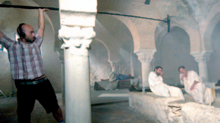 <i>Una de las escenas de “La conjura de El Escorial” en los Baños Árabes de Jaén. / Archivo histórico Diario JAÉN. </i>