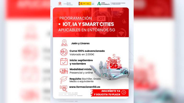 <i>Cartel del programa de Formación para el Empleo en Tecnologías 5G. / Junta de Andalucía. </i>