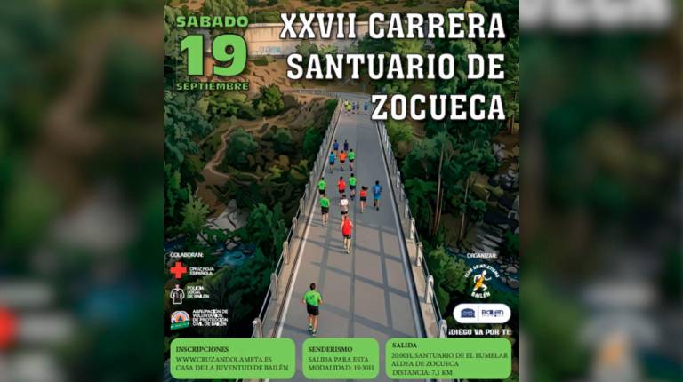 <i>Cartel que anuncia la XXVII Carrera Santuario de Zocueca. / Ayuntamiento de Bailén. </i>