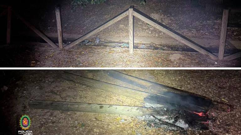 <i>Mobiliario destrozado para hacer una lumbre. / Ayuntamiento de Jaén.</i>