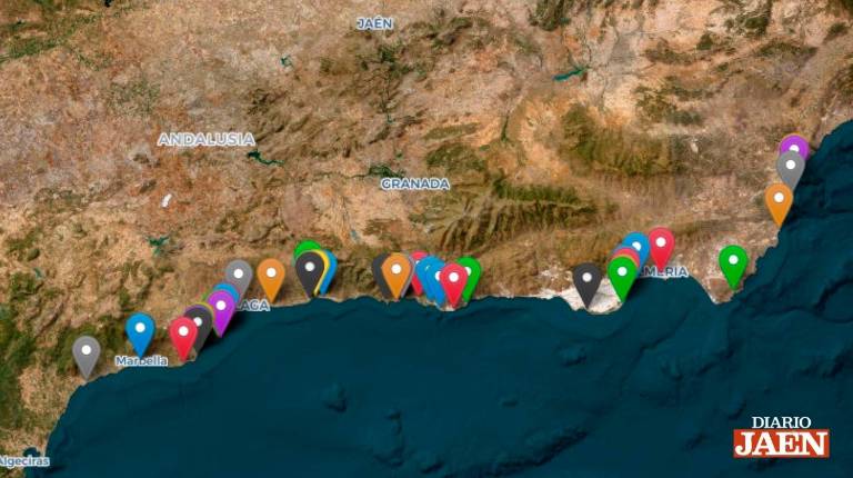 <i>Puntos de venta en la costa de Málaga, Granada y Almería donde adquirir Diario JAÉN este verano.</i>