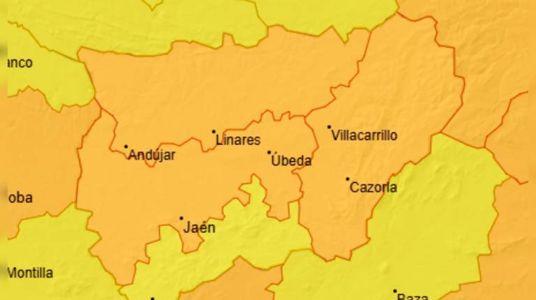 <i>Mapa de la nueva ola de calor en la provincia. / Aemet. </i>